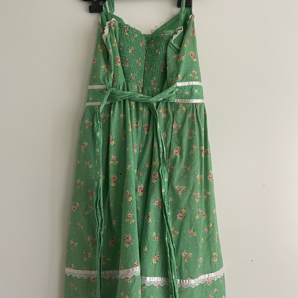 Gunne Sax for ModCloth 2025 Green Floral Sundress 1X - Picture 3 of 5